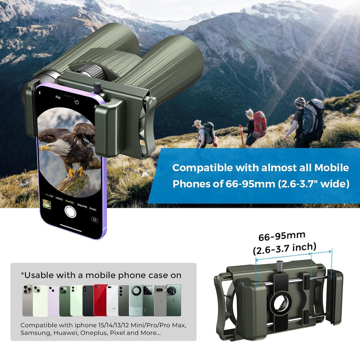 APEXEL Aktualisierung Universal Handy Adapter mit Fernauslöser,360°Drehung Kompatibel mit Fernglas B