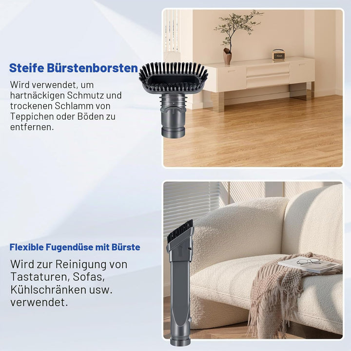 Dyson Fugendüsenbürsten 6er-Pack für DC32, DC33, DC19, DC19 T2, DC20 - Grau - Kombi-Polsterbürste, M