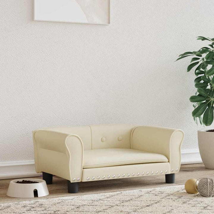 vidaXL Hundebett Creme 70x45x30 cm Kunstleder 70 x 45 x 30 cm Creme, 70 x 45 x 30 cm Creme