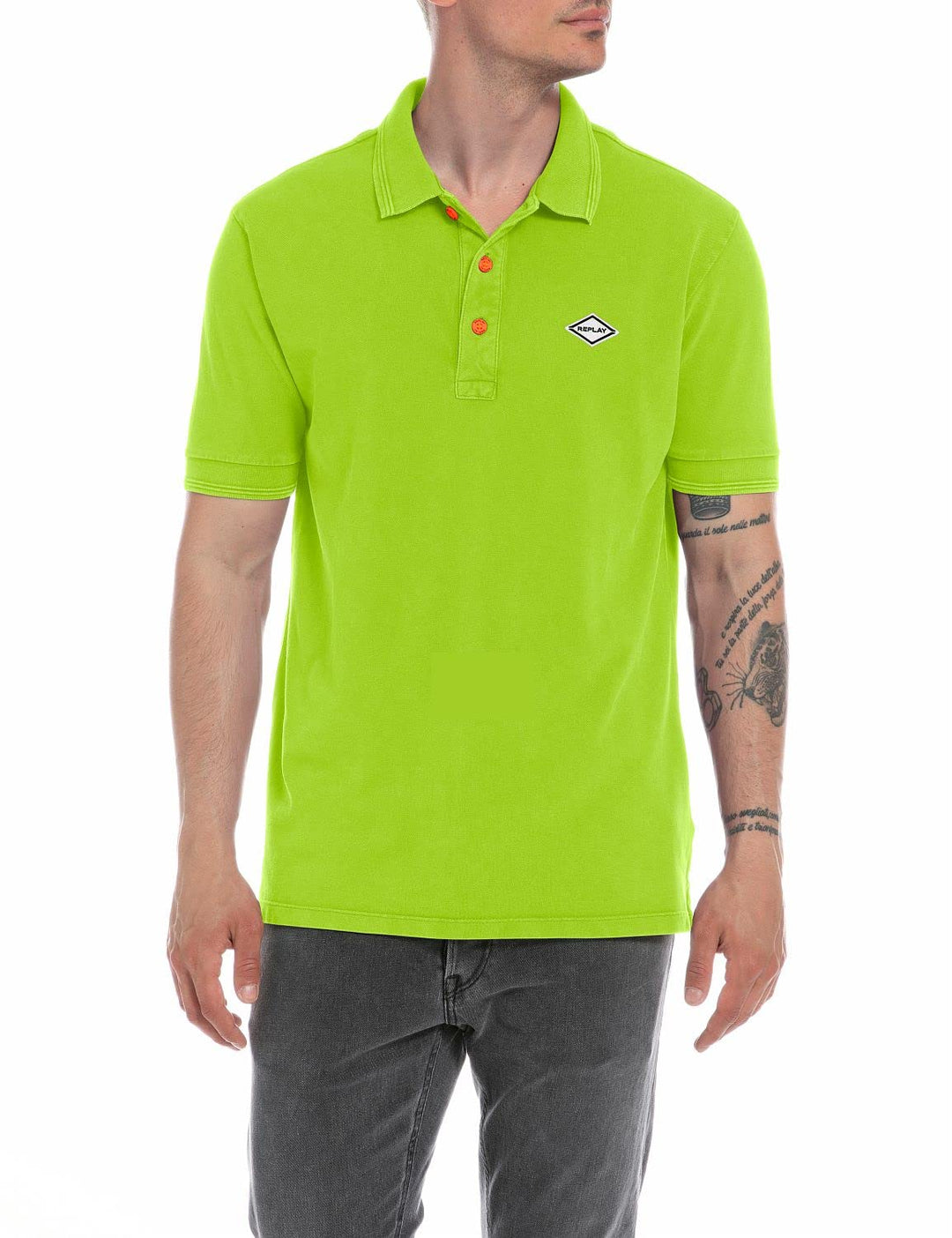 Replay Herren Polohemd XS Lime Green 732, XS Lime Green 732