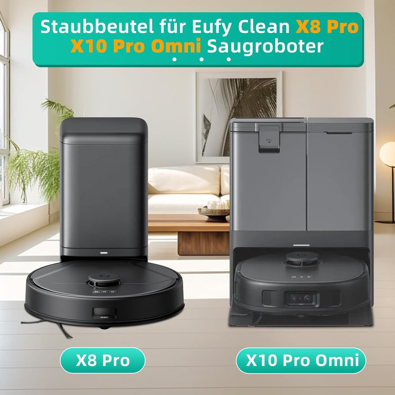 10 Stück Staubbeutel für Eufy Clean X8 Pro / X10 Pro Omni Roboter Staubsauger Selbstreinigungsstatio