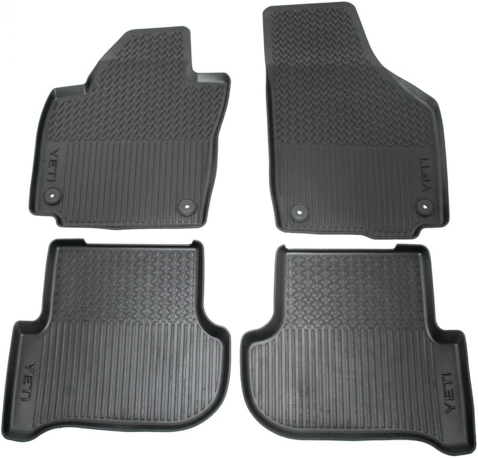 Skoda 5L1061550A Gummi Fussmatten 4-teilig Gummimatten Original Allwettermatten Single, Single