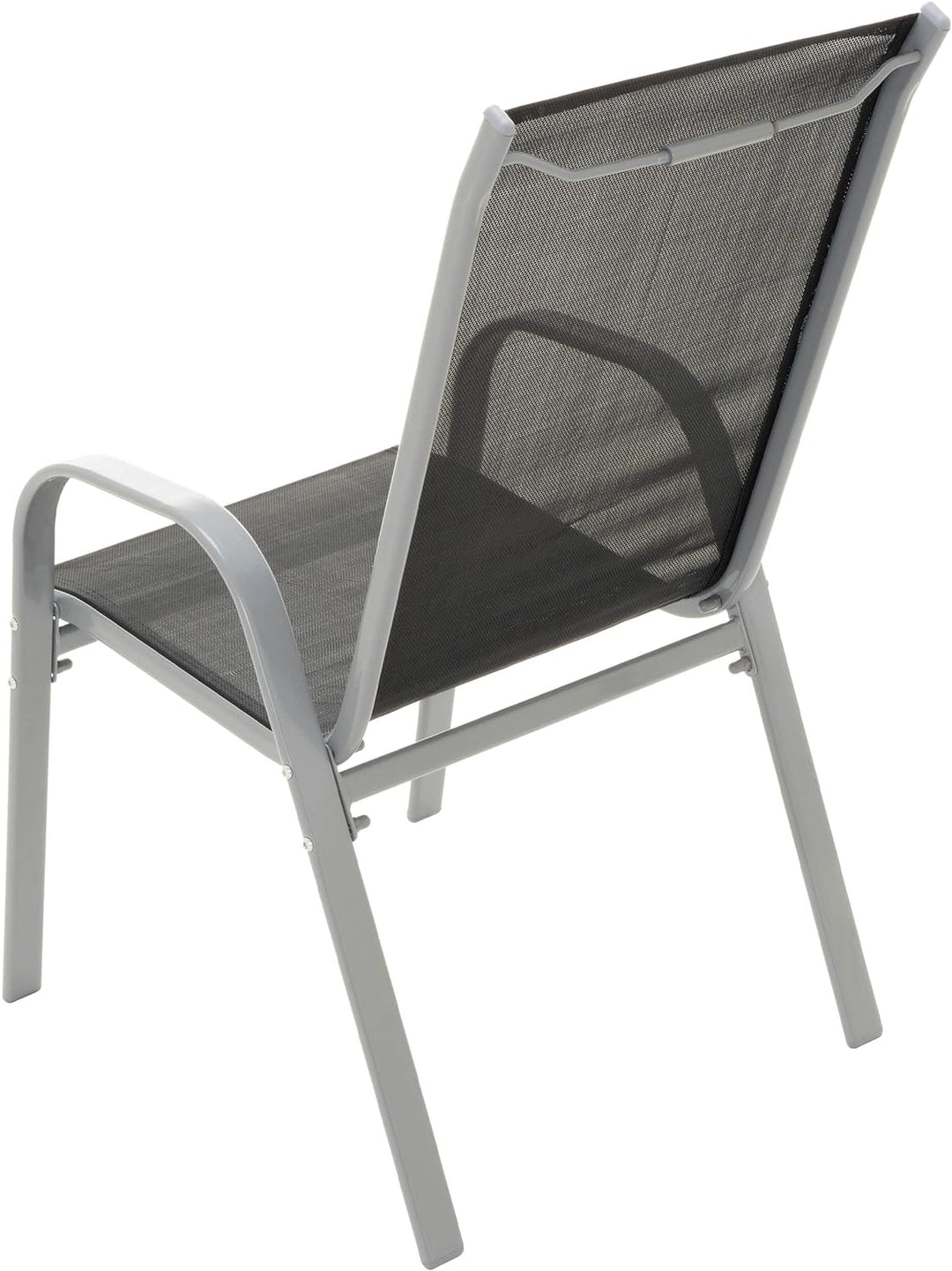 Nexos Trading Bistroset Balkonset – Gartengarnitur Sitzgarnitur aus Glastisch & Stapelstuhl – Stahlg