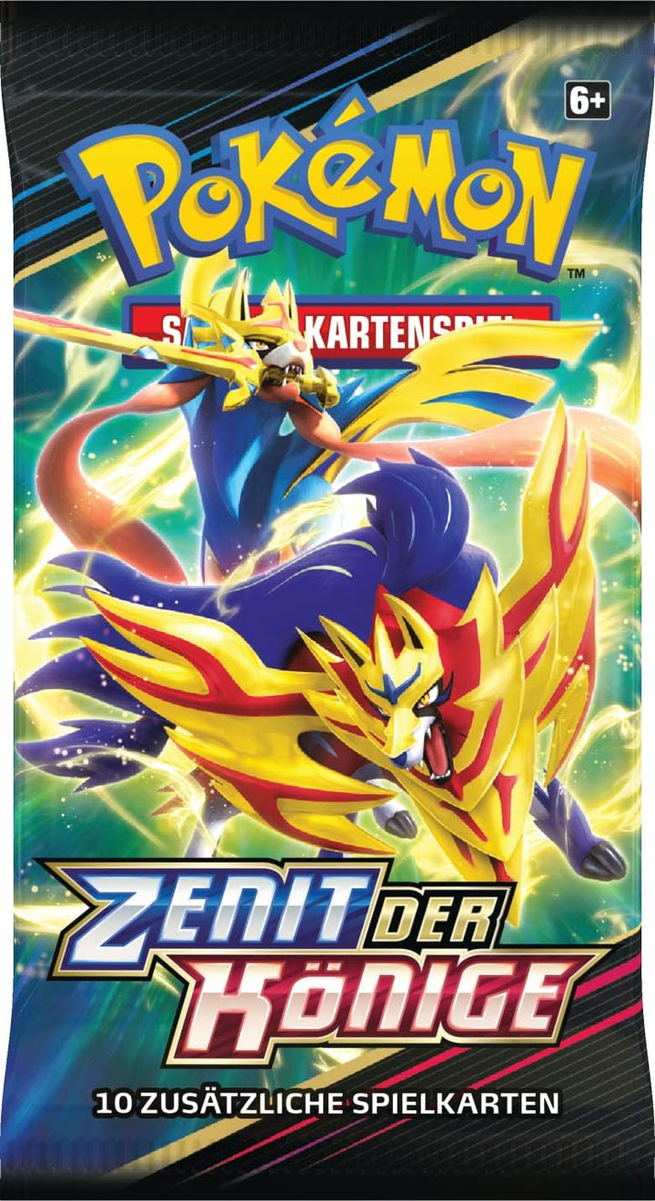 Pokémon-Sammelkartenspiel: Tin-Box Zenit der Könige – Galar-Zapdos (1 holografische Karte &amp; 4 Booste