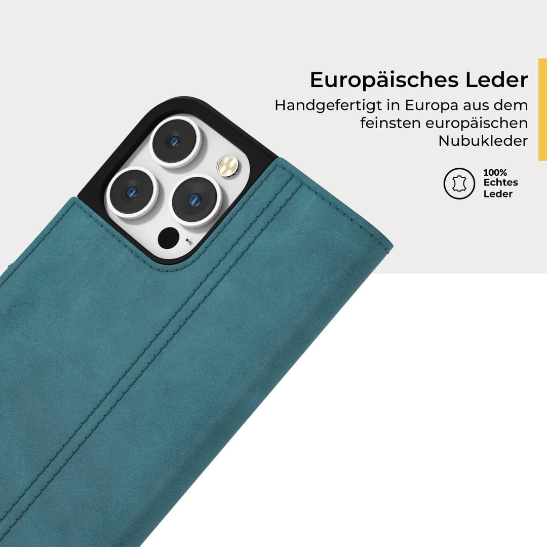 Snakehive iPhone 14 Pro Hülle Leder | Stylische Handyhülle mit Kartenhalter & Standfuss | Handyhülle