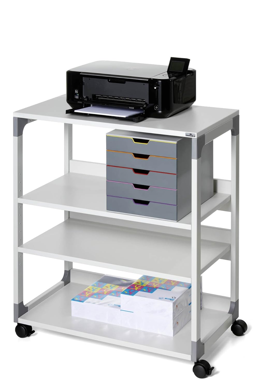 Durable System Multi Trolley 88, grau,glasfaserverstärkte Ecken, Kippschutz - 750 x 879 x 432 mm, 37