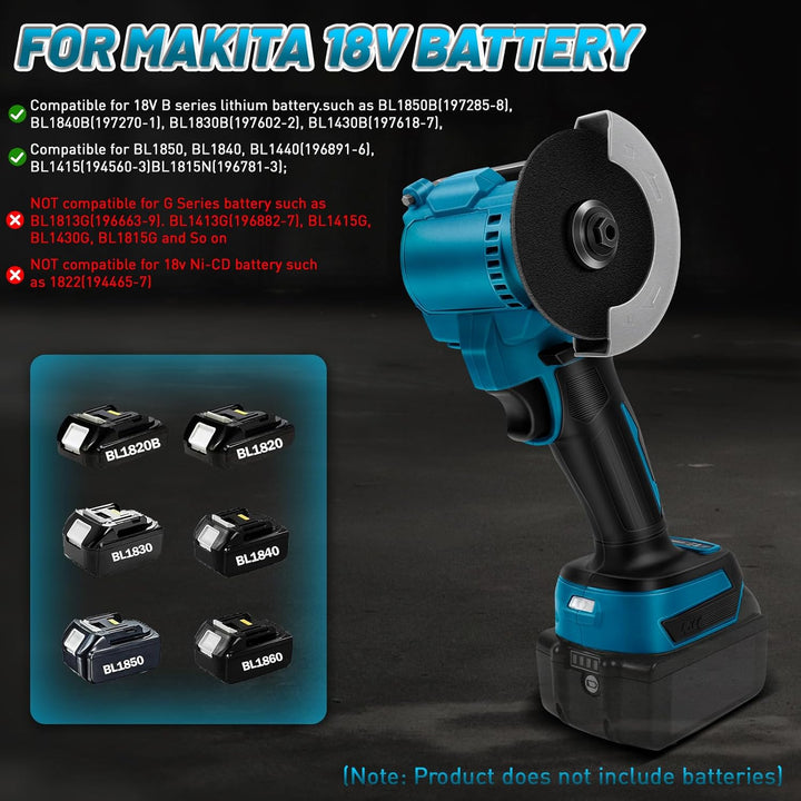 WingFly Akku Winkelschleifer für Makita 18V, Professional Kabelloser Schleifer,76mm, Bürstenloser Mo