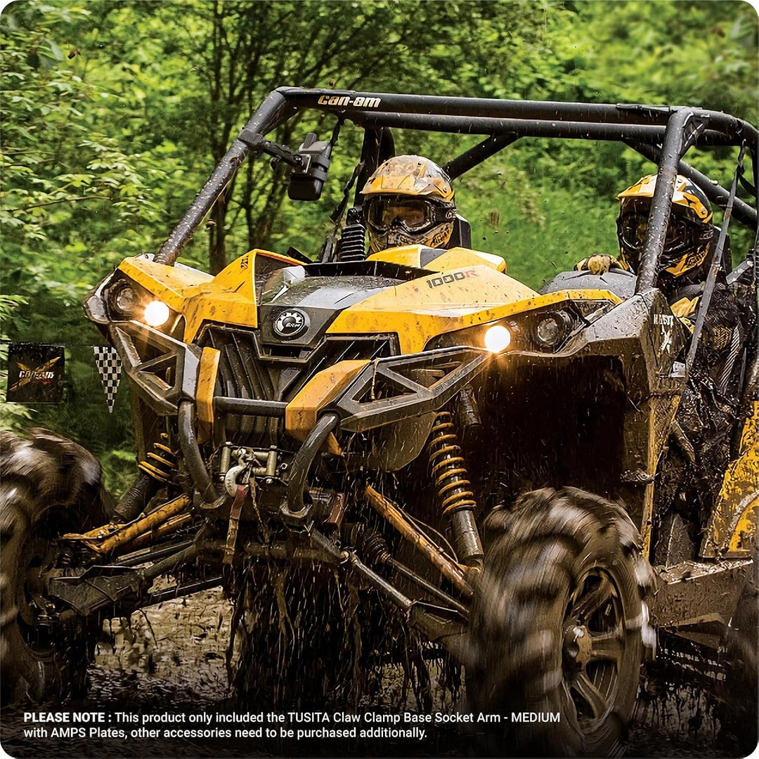 TUSITA Motorrad ATV/UTV Halterung Kompatibel mit Garmin Montana, Zumo XT - Klauenklemme Basis, Mittl