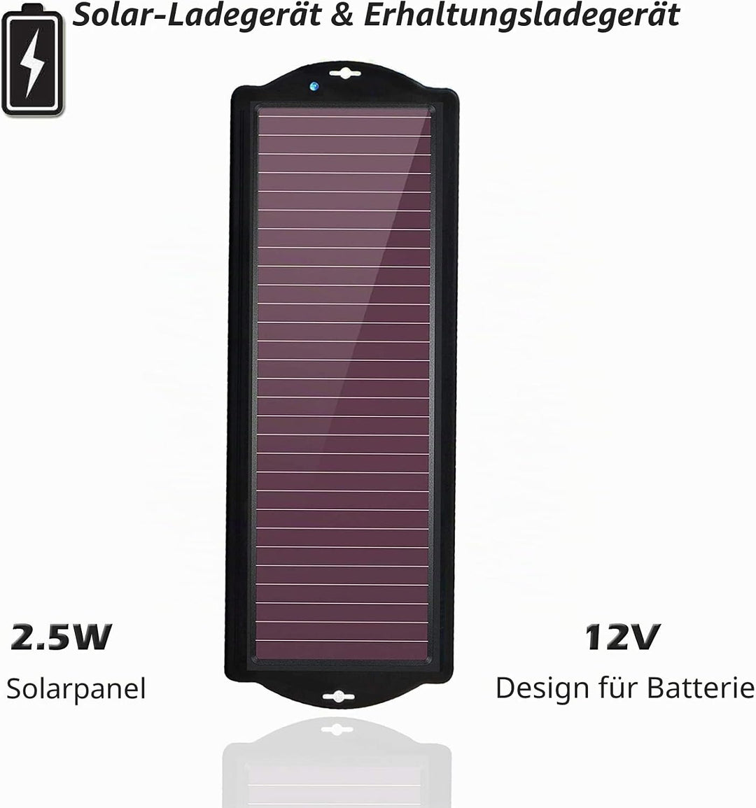 Solar-Ladegerät-Auto-Ladegerät-Bundle,12V 2,5W wasserdichtes tragbares amorphes Solarpanel mit Zigar