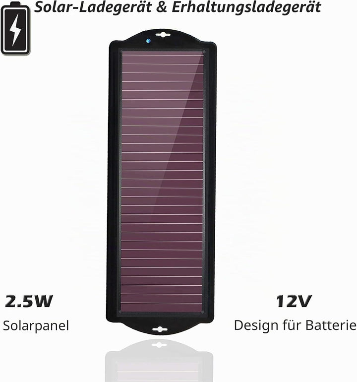 Solar-Ladegerät-Auto-Ladegerät-Bundle,12V 2,5W wasserdichtes tragbares amorphes Solarpanel mit Zigar
