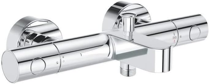 GROHE Precision Get - Thermostat-Wannenbatterie (für die Wandmontage, S-Anschlüsse, mit Schmutzfangs