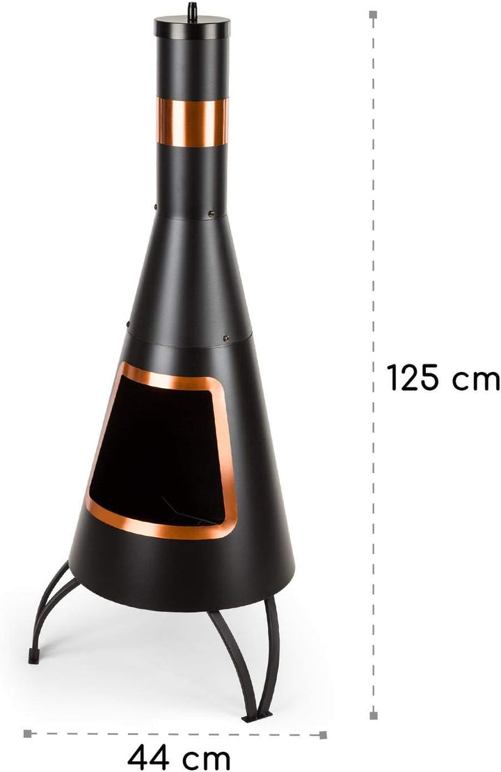 blumfeldt Volantis - Gartenkamin, Terrassenofen, Aztekenofen, FireView, Stahl, rostfrei, Moderne Opt