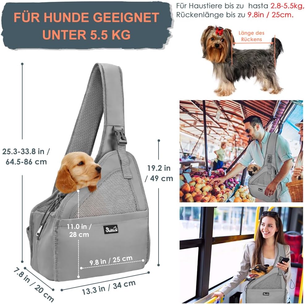 Eyein Hundefreundlich Tragetücher Hunde, Hände frei Reisetasche für kleine Haustiere mit verstellbar