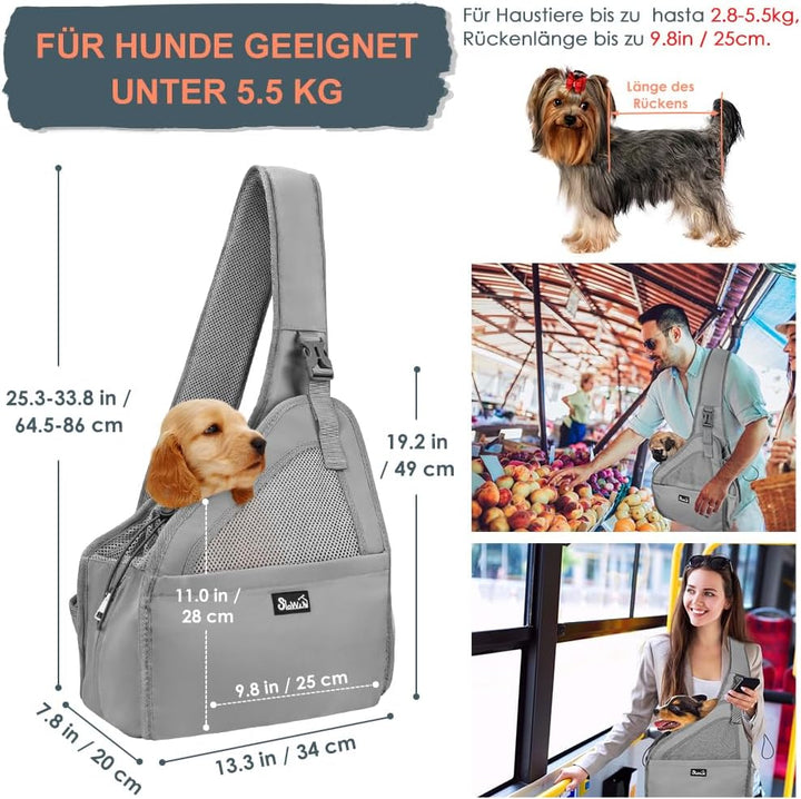 Eyein Hundefreundlich Tragetücher Hunde, Hände frei Reisetasche für kleine Haustiere mit verstellbar