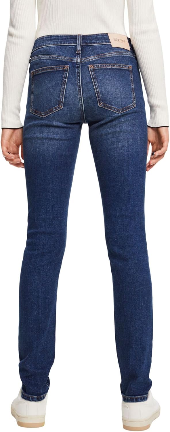 ESPRIT Schmale Jeans mit mittlerer Bundhöhe 25W / 32L 901/Blue Dark Wash, 25W / 32L 901/Blue Dark Wa