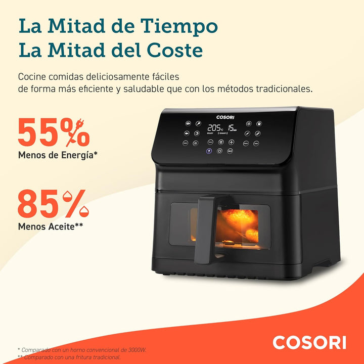 COSORI Luftfritteuse 6,2 Liter mit Fenster, 1700 W, Air Fryer mit 12 Funktionen (Backen und Braten),