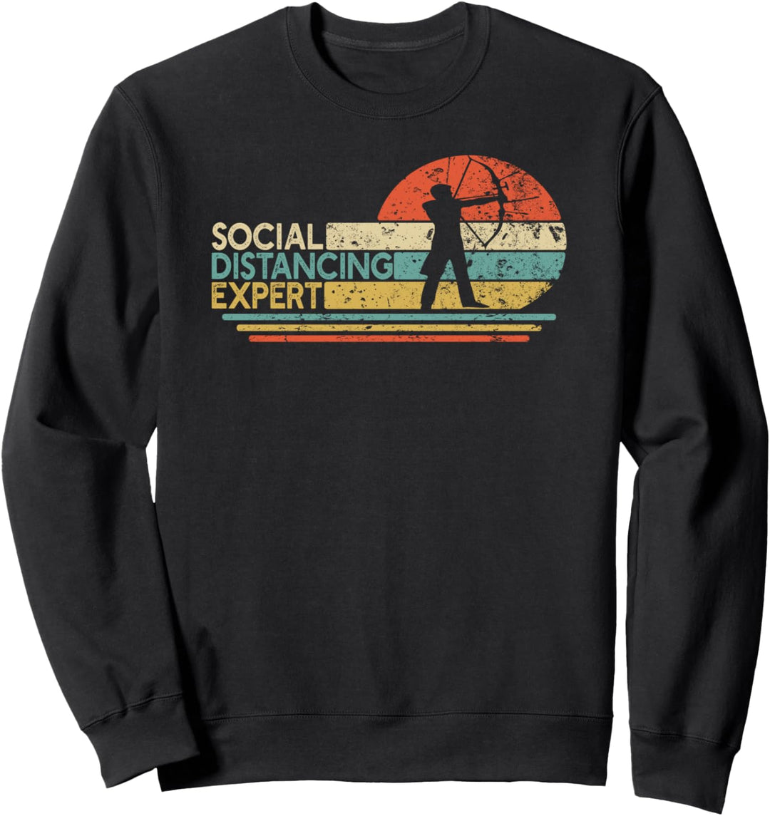 Social Distancing Expert Archery Vintage Archer Gift Sweatshirt
