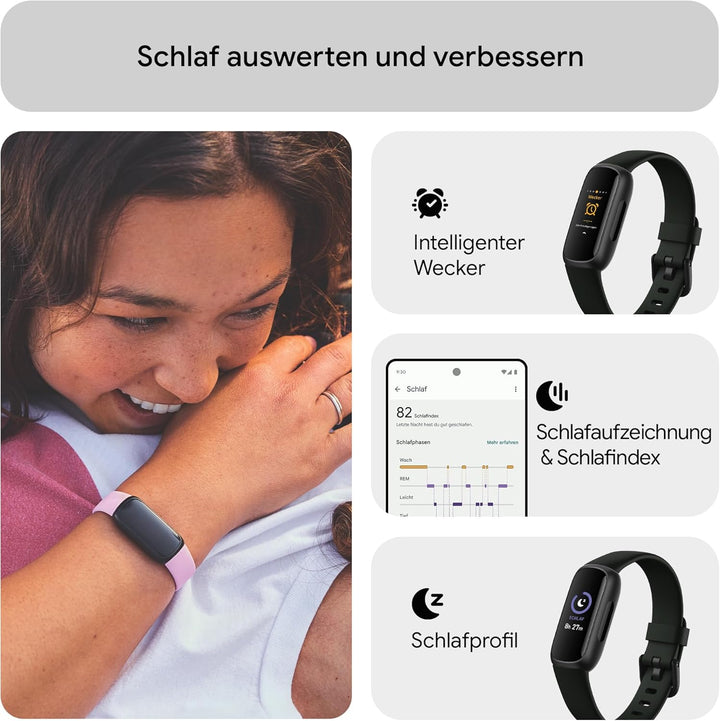 Google Fitbit Inspire 3 – Gesundheits- & Fitness-Tracker Damen / Herren - Herzfrequenzmessung, Stres