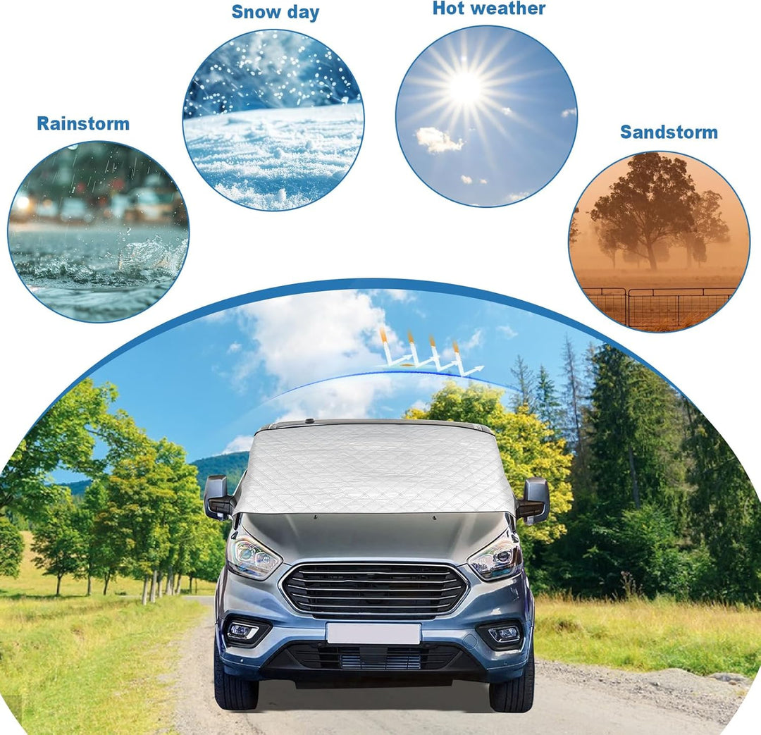 YWNYT Windschutzscheibenabdeckung für VW T6, mit innerer Baumwolle, Frontscheiben-Wickelabdeckung, f