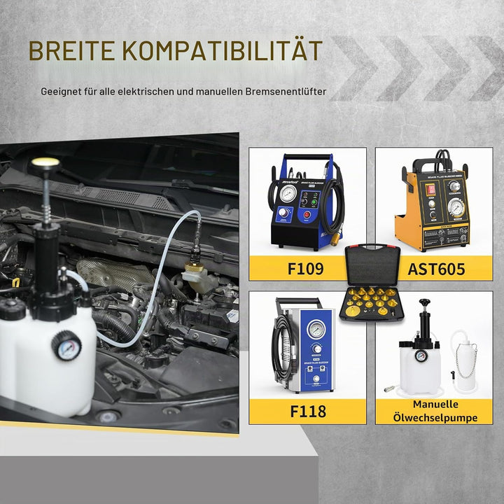 20-TLG Bremsenentlüftungsgerät Adapter mit 4 Quick Adapter, Bremsenentlüftungsadapter aus Metall für