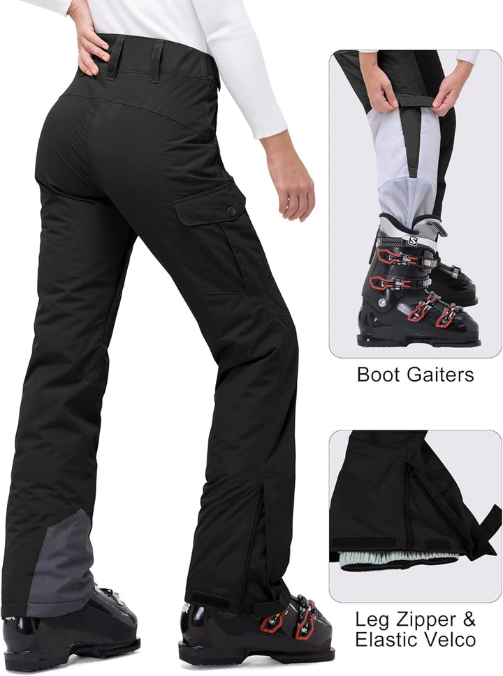 33,000ft Damen Skihose Outdoorhose Wasserdicht Winddichte Softshellhose Warme Gefütterte Thermohose
