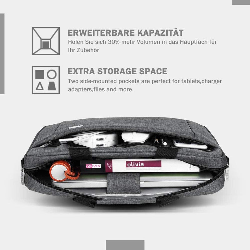 Voova grosse Laptoptasche für 17 17,3 17,4 Zoll Laptop, 30% mehr Kapazität, Innenfächer, dauerhaft v