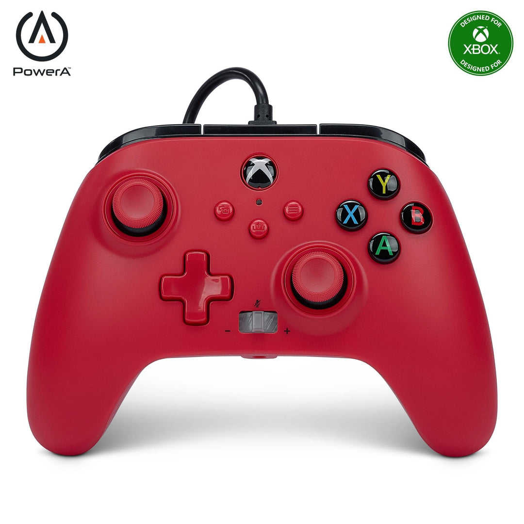 PowerA Verbesserter Kabelgebundener Controller für Xbox Series X|S - Artisan Red, Gamepad, Kabelgebu