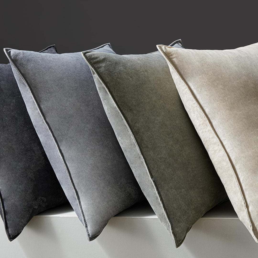 Topfinel 45x45 Kissenbezug grau 4er Set Samt Farbverlauf Kissenbezüge Kissenhülle sofakissen dekokis