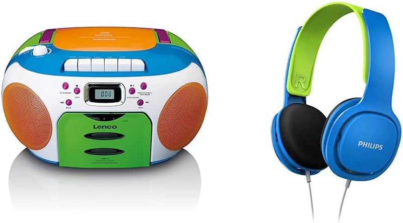 Lenco SCD-971 -Kinderradio - Kassettenradio mit CD - CD-Radio - Kassettenplayer - Stereo Lautspreche