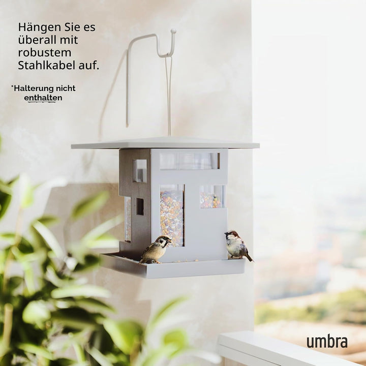 Umbra Bird Cafe Vogelhaus, Moderner Vogelfutterspender zum Aufhängen, Vogelfutterhaus mit architekto
