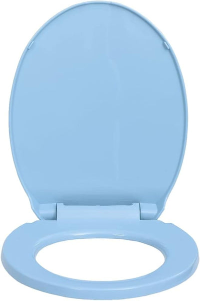 HOMIUSE Toilettendeckel 46x34 cm Toilettensitz mit Absenkautomatik Blau Oval Wc Sitz mit Absenkautom