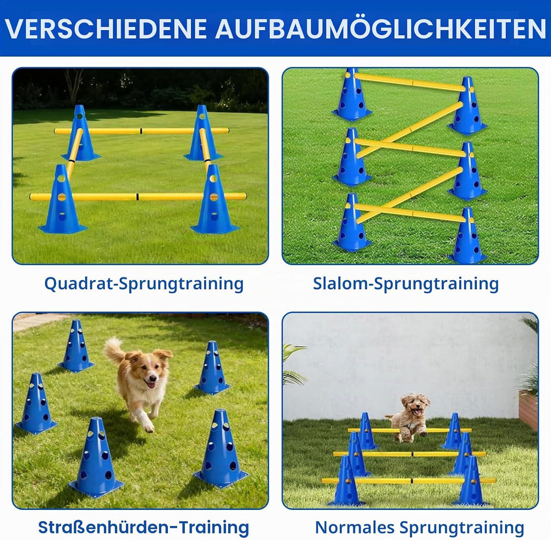 Agility Set Hunde Klein Cavaletti Hunde Steckhürdenset, Agility Trainingszubehör für Hunde Pferde, S