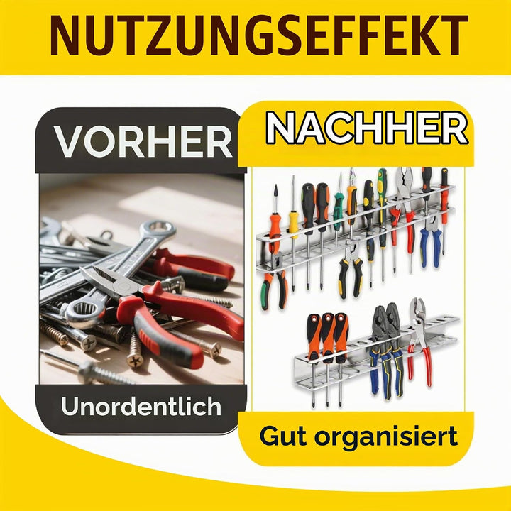 2 Stück Zangenhalter Wandhalterung Set,40 cm Edelstahl Wandhalterung Werkzeug,Werkzeug Wandhalter mi