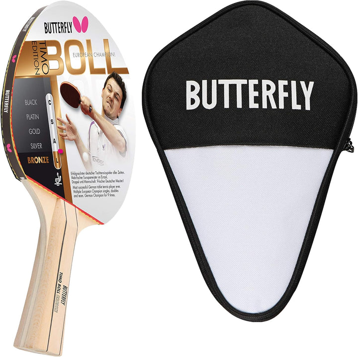 Butterfly Timo Boll Bronze Tischtennisschläger + Cell Case Tischtennishülle | Tischtennisschlägerset