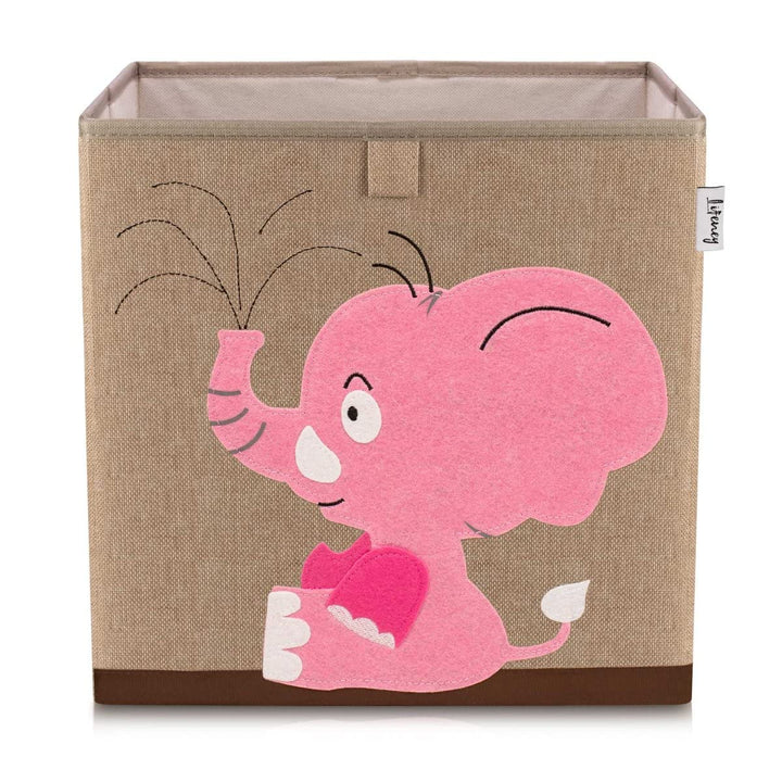 Aufbewahrungsbox Kinder mit Elefant Motiv I Spielzeugbox mit Tiermotiv passend für Würfelregale I Or