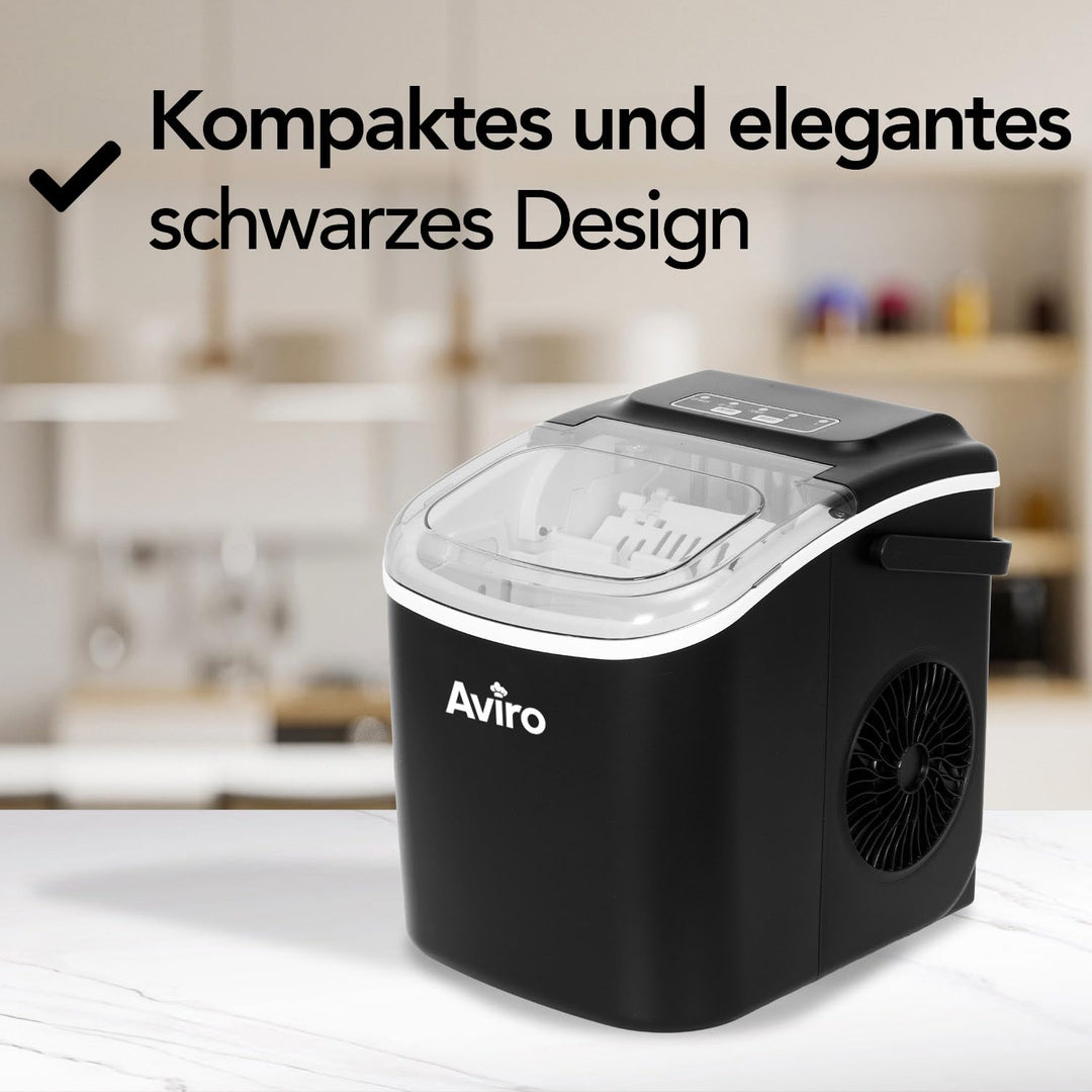 Eiswürfelmaschine - 1,3L - Mit Eisschaufel - Selbstreinigungsfunktion - 12KG / 24U - 9 Würfel / 6 Mi