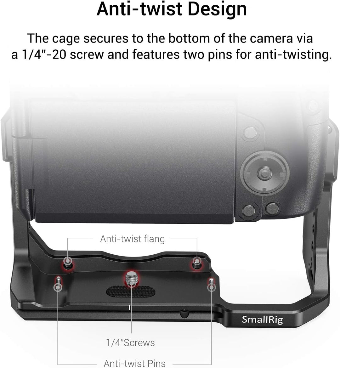 SMALLRIG Cage Käfig mit integriertem Cold Shoe und Platte für Arca Standard für Canon R - CCC2803
