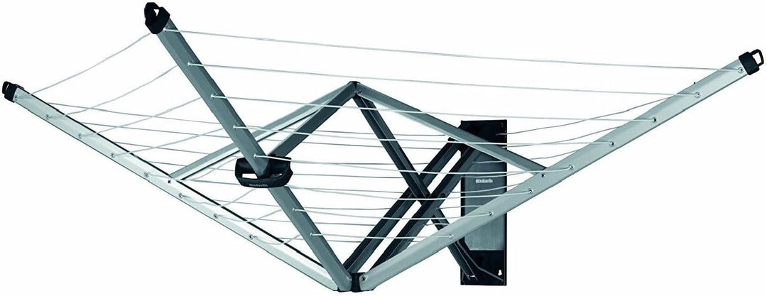Brabantia - WallFix Wandwäschetrockner - Wäscheständer - UV-beständige Wäscheleine - 24 Meter Wäsche