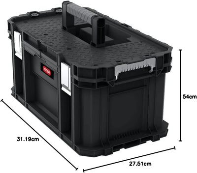 Keter Connect Werkzeugkasten, 54x31.2x27.5 cm, mit herausnehmbaren Einsatz, stapelbar (Connect Syste