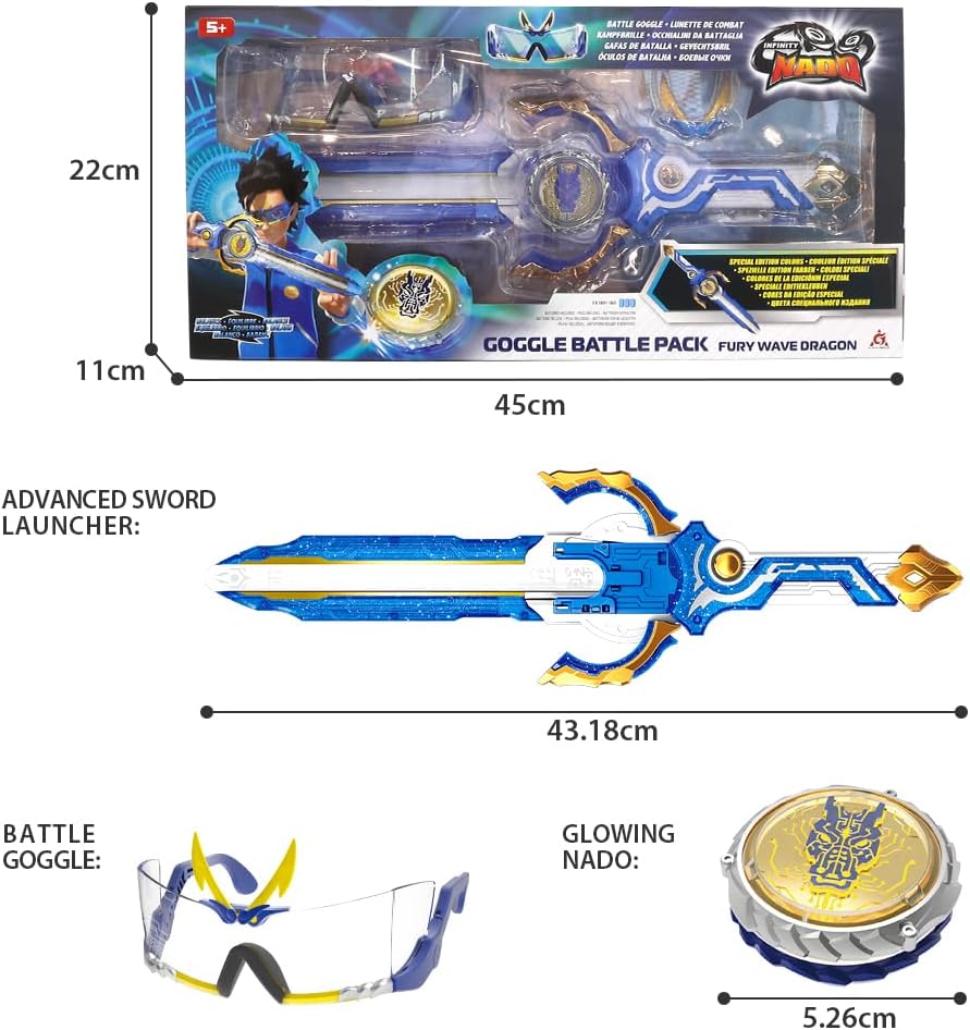 INFINITY NADO Kreisel für Kinder Metall Spielzeug Jungen, Battle Tops Kreisel Launcher Spielzeug, Sp