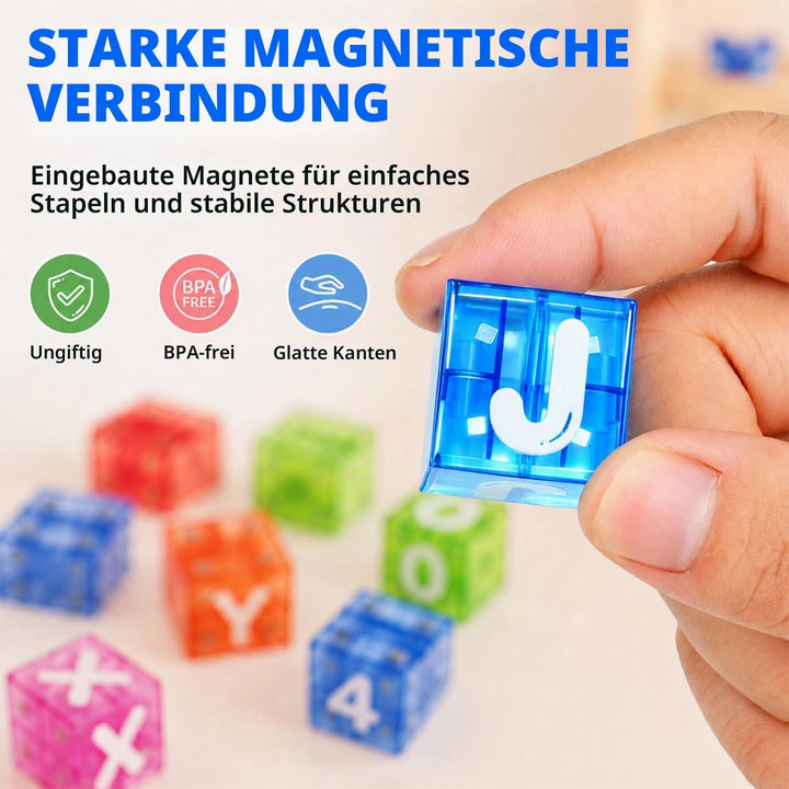 Mini Magnetische Bausteine 40PCS Magnetbausteine Reiseset mit Metallbox für Kinder, Magnetic Buildin