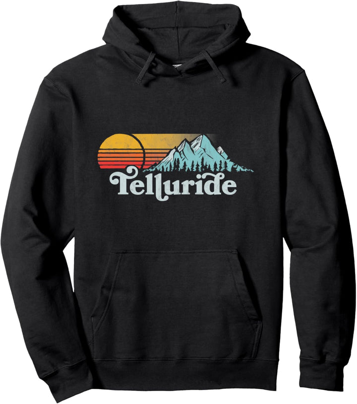 Vintage Telluride Retro Distressed Vibe Mountains 80er Sonne Pullover Hoodie