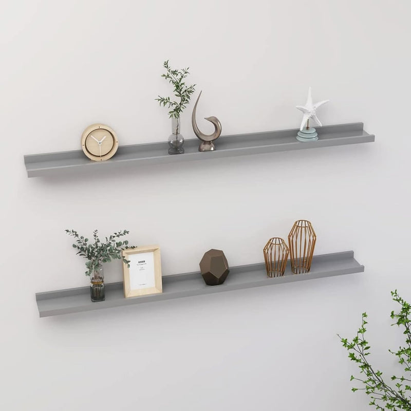 Festnjght 2er Set Bilderleiste Wandregal Schweberegal Bilderregal Wandboard Regal für Bilderrahmen F