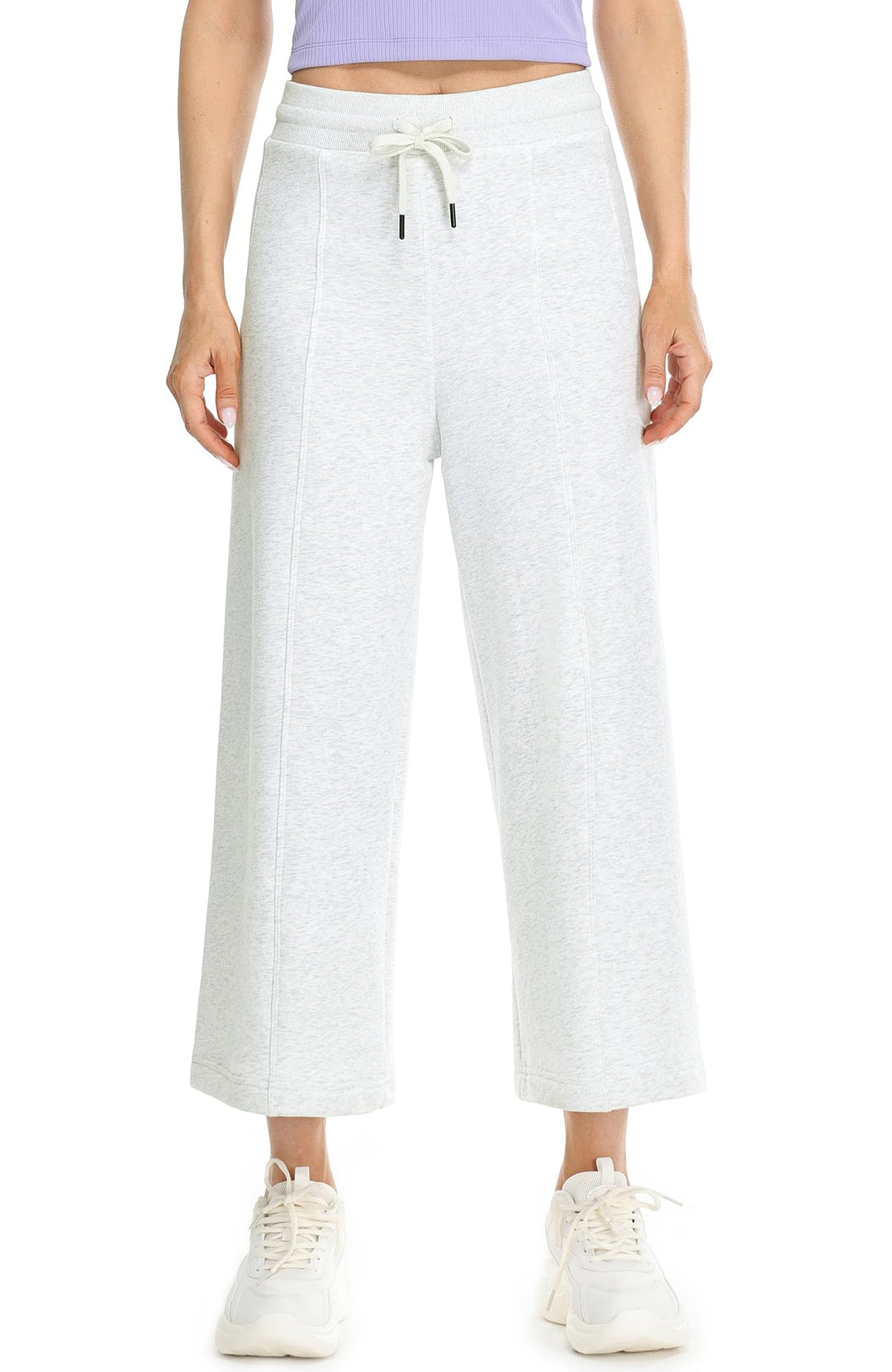 icyzone Damen Warme Gefütterte Jogginghose Thermo Fleece Cropped Sweathose Winter Verdickte Laufhose