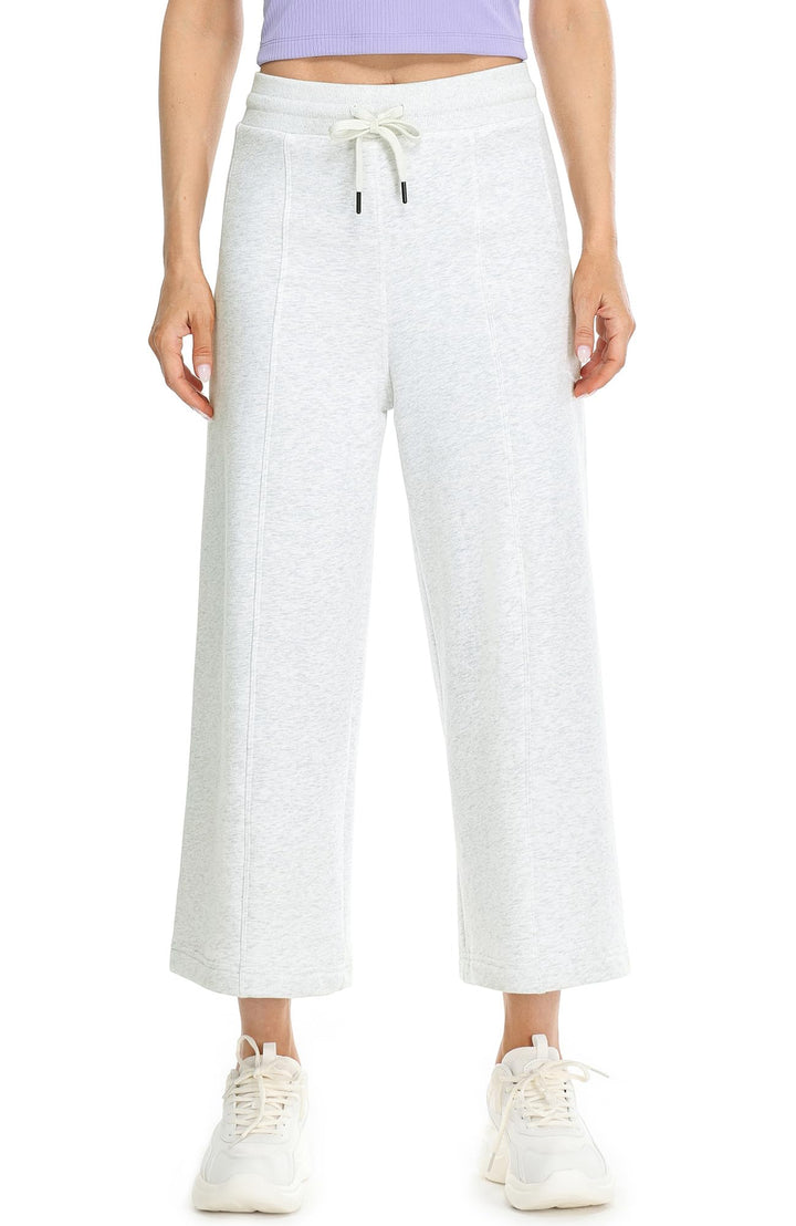 icyzone Damen Warme Gefütterte Jogginghose Thermo Fleece Cropped Sweathose Winter Verdickte Laufhose