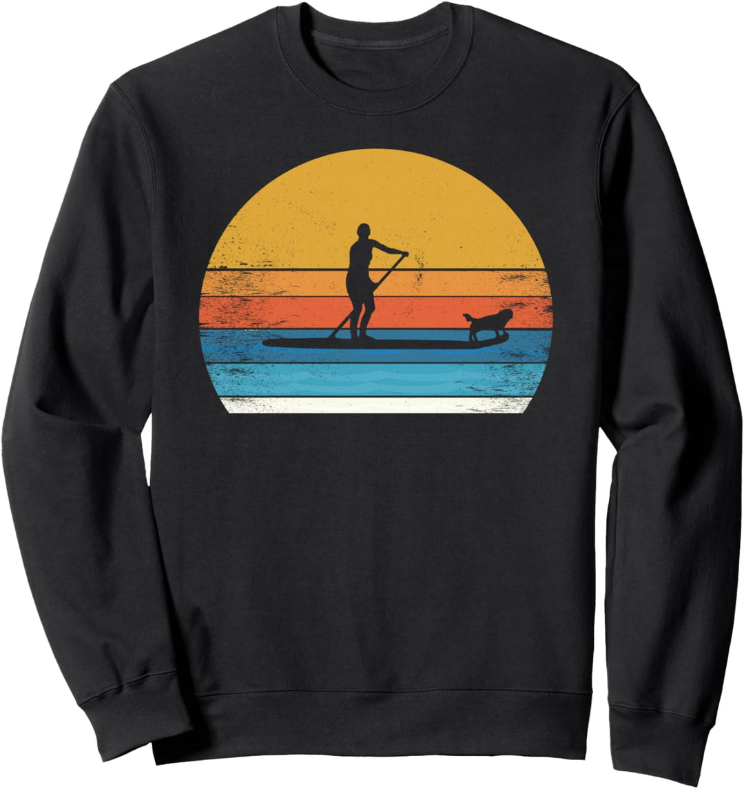 Tolles SUP Stand up Paddling mit Hund t shirt Paddle paddel Sweatshirt