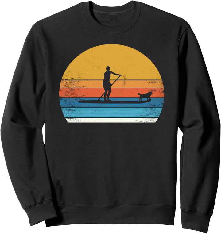 Tolles SUP Stand up Paddling mit Hund t shirt Paddle paddel Sweatshirt