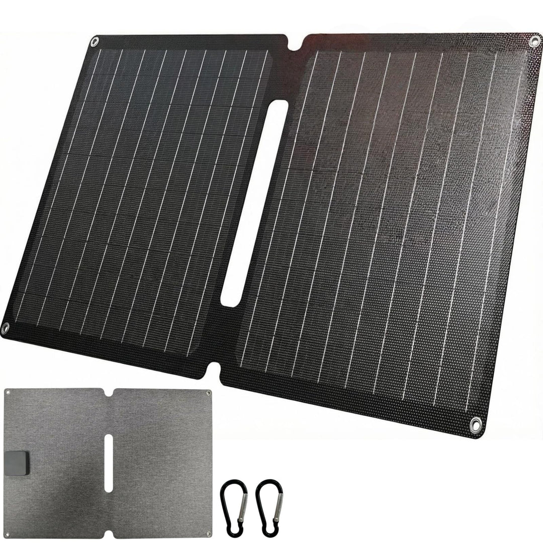 Tragbares Solar-Ladegerät, 20W Solarpanel Faltbar mit 2 Ports (USB-C+USB-A), IP44 Wasserdichtes Trag
