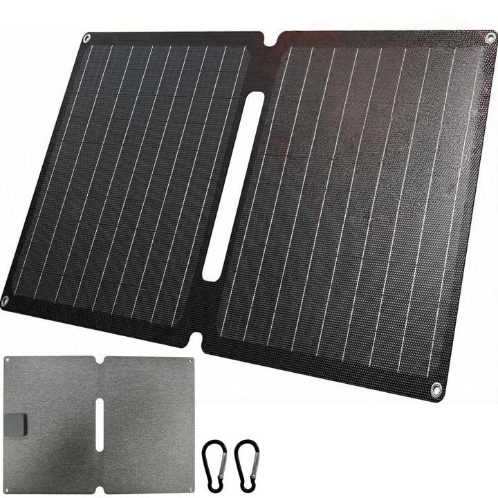 Tragbares Solar-Ladegerät, 20W Solarpanel Faltbar mit 2 Ports (USB-C+USB-A), IP44 Wasserdichtes Trag