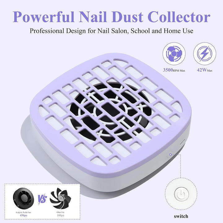 Staubsammler Nail Tech – geräuscharmer Nagelventilator, Staubsammler, leistungsstarkes Saug-Reinigun